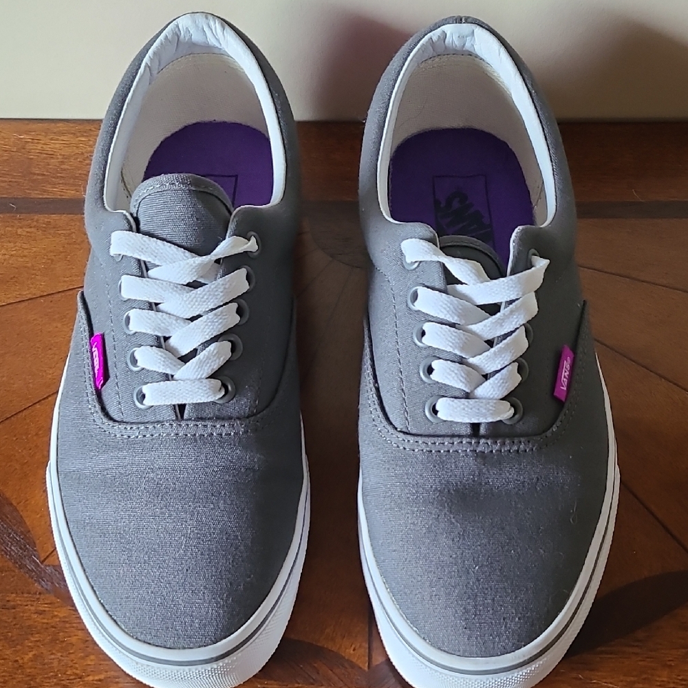 Vans Gray and Purple Canvas Sneakers